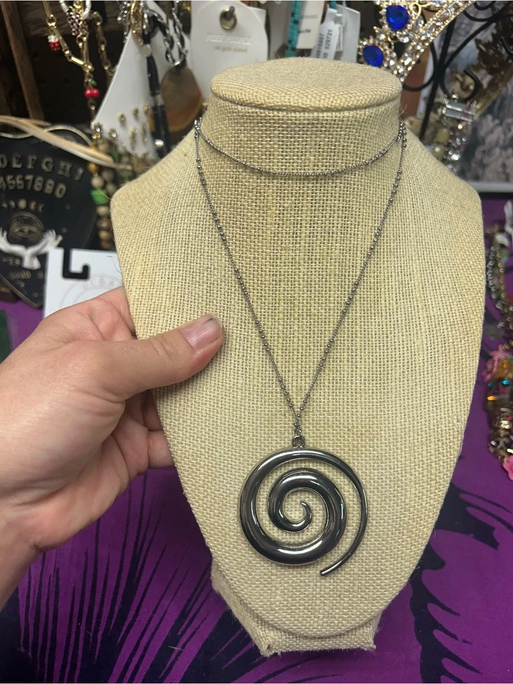 NWOT Free People Silver Spiral Lala Pendant Necklace